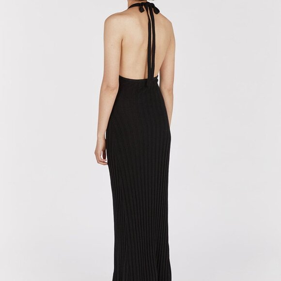 DISSH GOLDIE BLACK HALTER MAXI DRESS - Picture 3 of 5